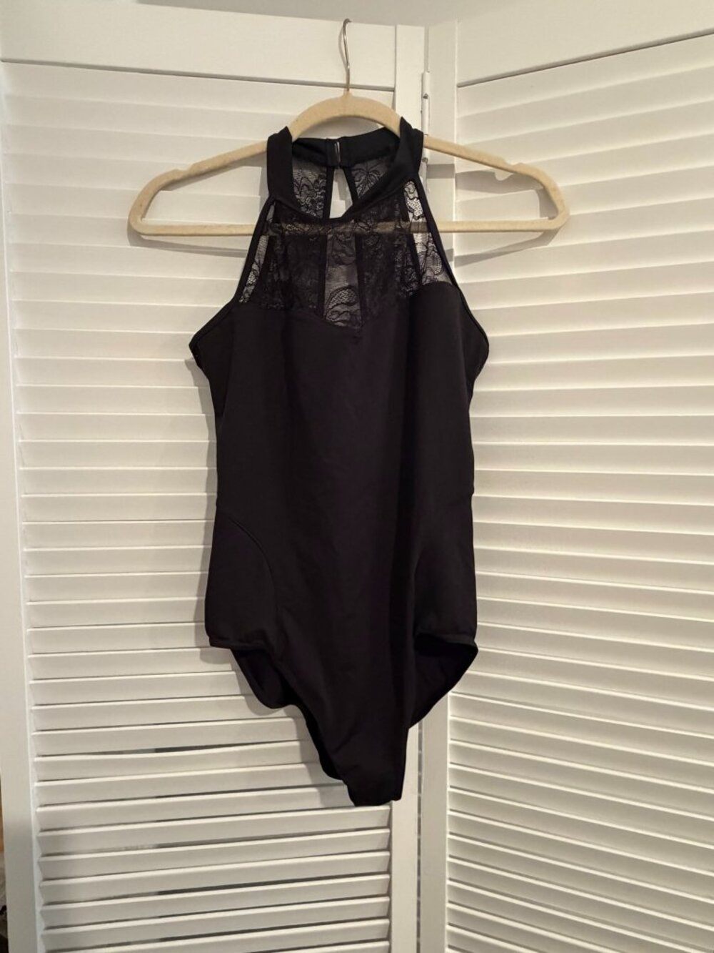 Bloch Mirella Blakc Halter Lace Leotard